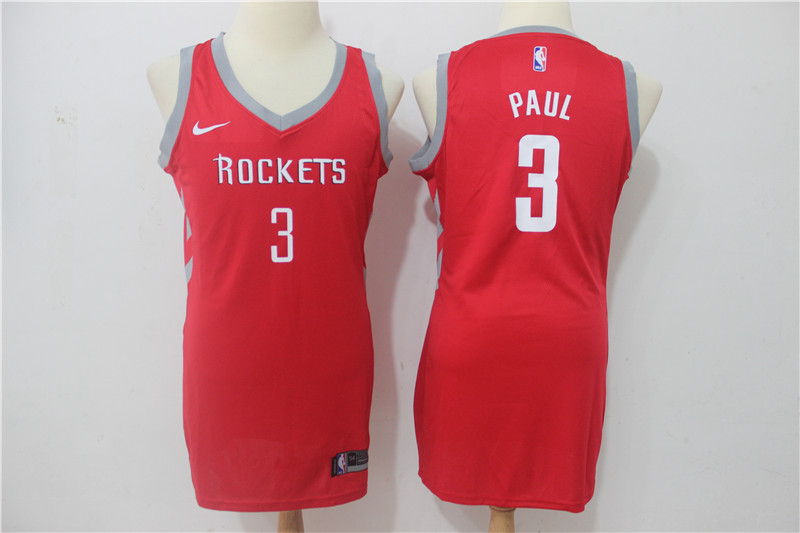 Womens NBA Houston Rockets #3 Paul Red Skirt