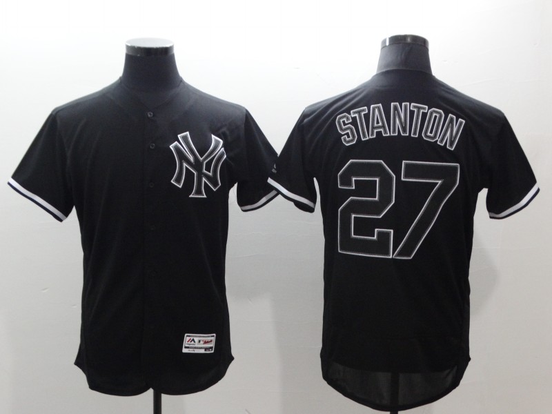 MLB New York Yankees #27 Stanton Black Elite Jersey