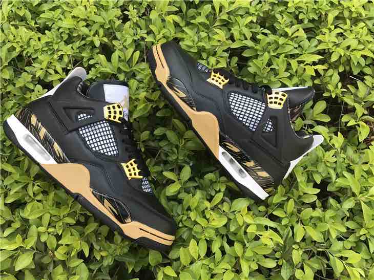 Nike Air Jordan 4 Black Gold Sneakers