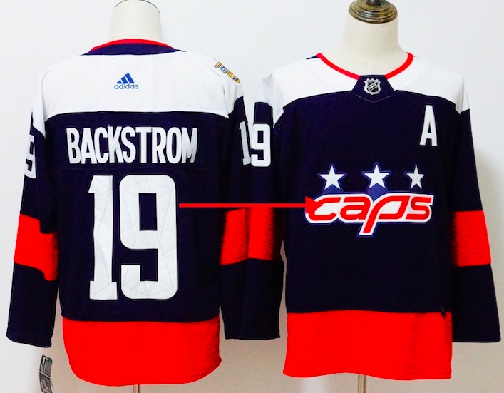 NHL Washington Capitals #19 Backstrom Stadium Series Navy Jersey