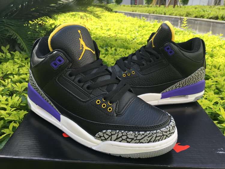 Nike Air Jordan 3 Black Purple Sneakers
