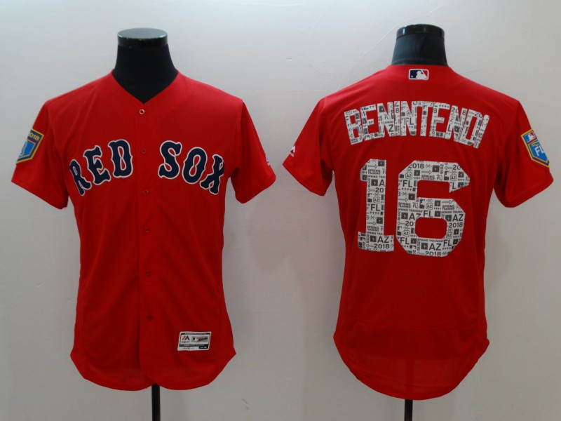 MLB Boston Red Sox #16 Benintendi Red Spring Training Jersey