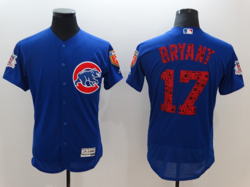 MLB Chicago Cubs #17 Bryant Blue Spring Training Jersey