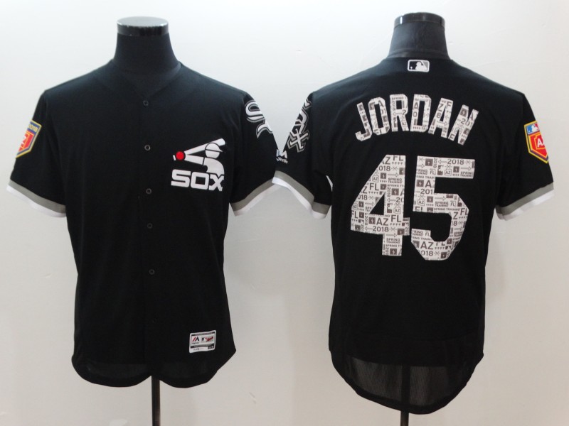 MLB Chicago White Sox #45 Jordan Black Spring Training Jersey