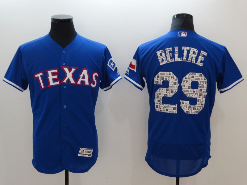 MLB Texas Rangers #29 Beltre Blue Spring Training Jersey