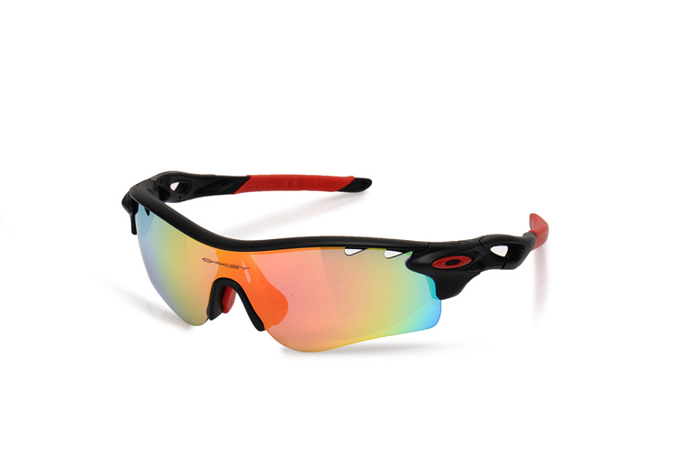 PATH OO9181-23 Matte Black Ink-OO Iridium Polarized Vented & Black Red Iridium Vented Sunglasses