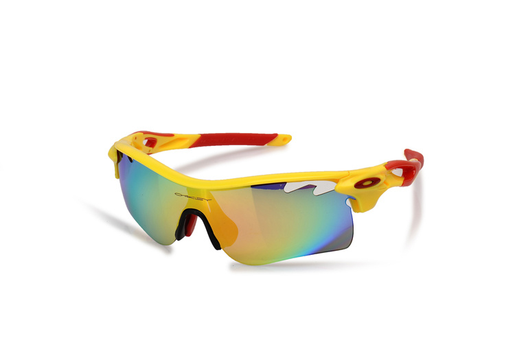 PATH OO9181-23 Matte Yellow Red Ink-OO Iridium Polarized Vented &  Iridium Vented Sunglasses