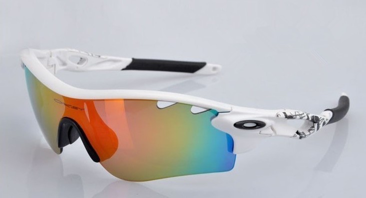 PATH OO9181-23 Matte White Black Ink-OO Iridium Polarized Vented & Iridium Vented Sunglasses