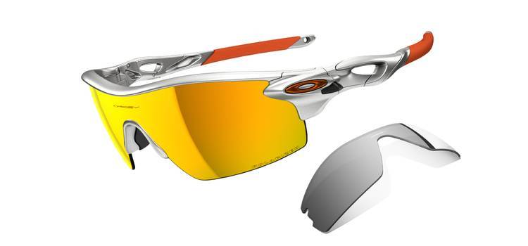 POLARIZED RADARLOCK PITCH OO9182-12 Silver-Fire Iridium Polarized & Black Iridium Sunglasses