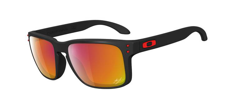 HOLBROOK OO9102 Polished Black Red Polarized Sunglasses