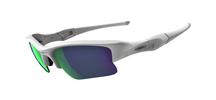 FLAK JACKET XLJ 26-222 Matte White-Jade Iridium Sunglasses