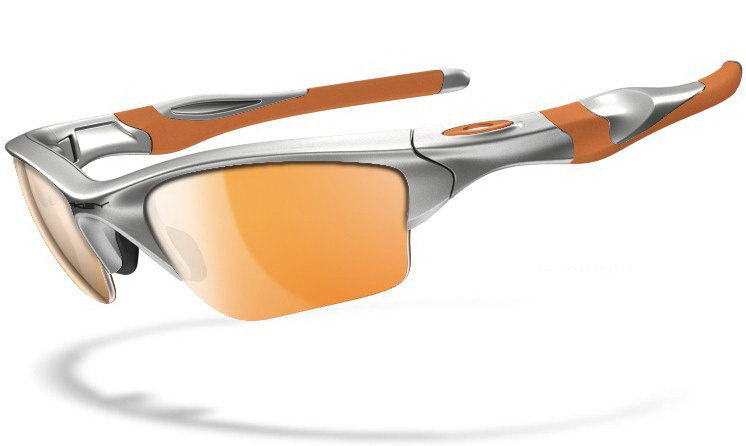 HALF JACKET 2.0 XL 009154 Polished Silver Orange Iridium Polarized Sunglasses