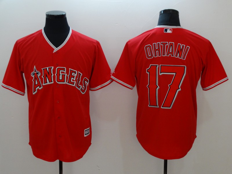 MLB Los Angeles Angels #17 Ohtani Red Game Jersey