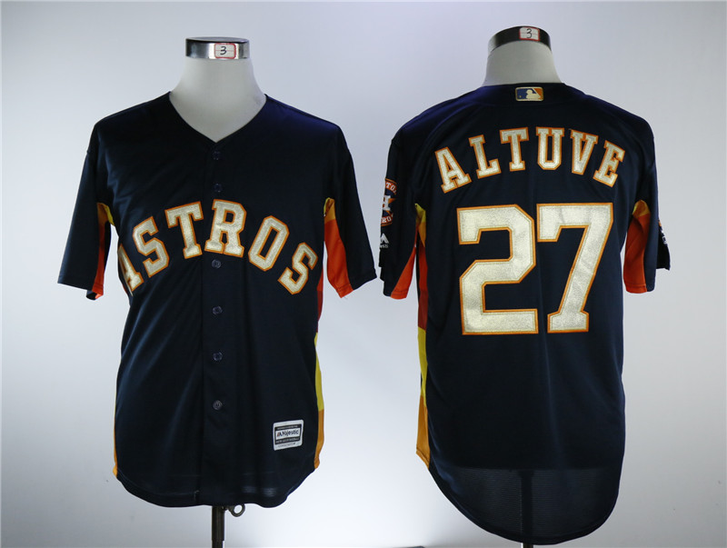 MLB Houston Astros #27 Altuve Blue Champion Jersey