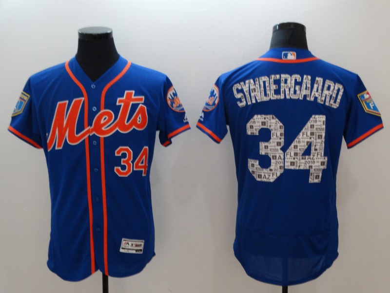 MLB New York Mets #34 Syndergaard Blue Spring Training Elite Jersey