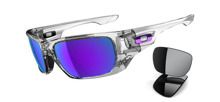 STYLE SWITCH Polished Clear-Violet Iridium & Black Iridium Sunglasses