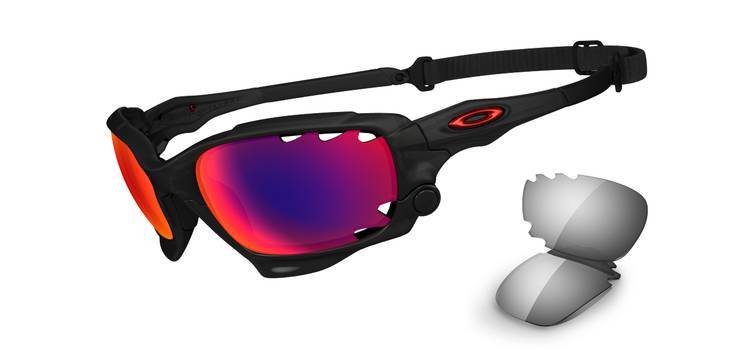 POLARIZED RACING JACKET Matte Black Ink-OO Red Iridium Polarized Vented & Black Iridium Vented Sunglasses