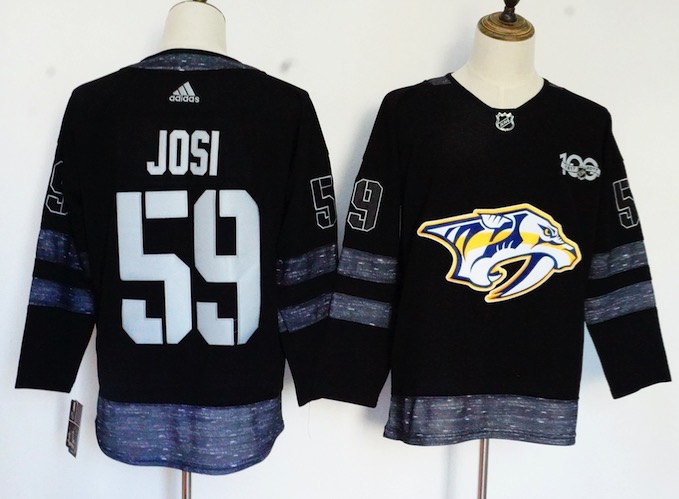 Adidas Nashville Predators #59 Josi Black 100th Anniversary Jersey