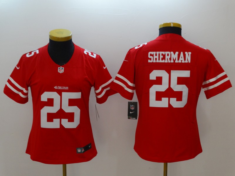 Womens San Francisco 49ers #25 Sherman Red Vapor Limited Jersey  