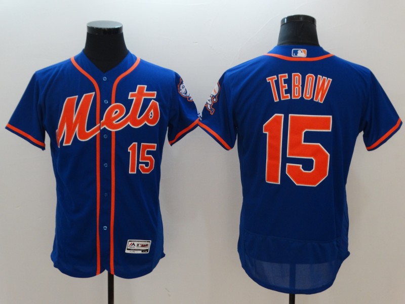 MLB New York Mets #15 Tebow Blue Elite Jersey 