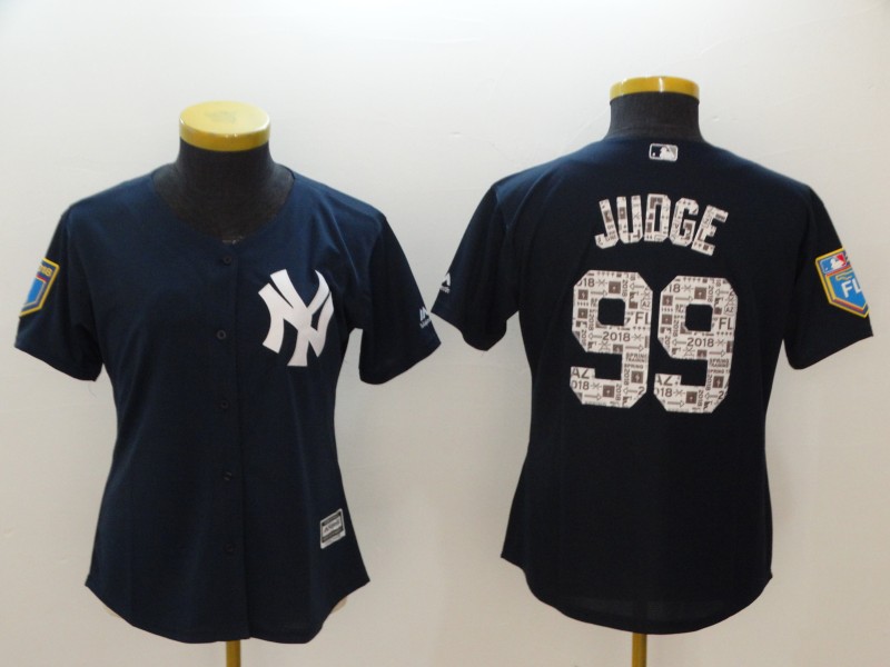 Womens MLB New York Yankees #99 Judge Spring Training Blue Jersey