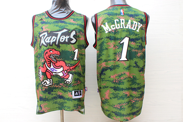 NBA Toronto Raptors #1 McGrady Camo Jersey