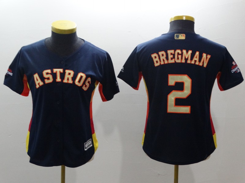 Womens MLB Houston Astros #2 Bregman Blue Jersey