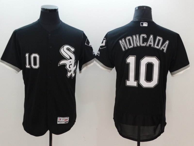 MLB Chicago White Sox #10 Moncada Black Jersey