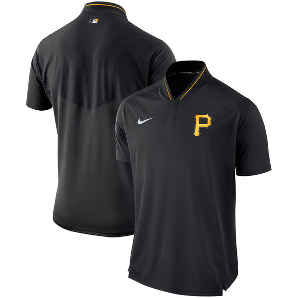Mens Pittsburgh Pirates Nike Black Authentic Collection Elite Performance Polo