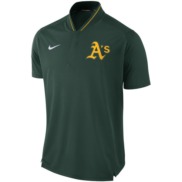Mens Oakland Athletics Nike Green Authentic Collection Elite Performance Polo