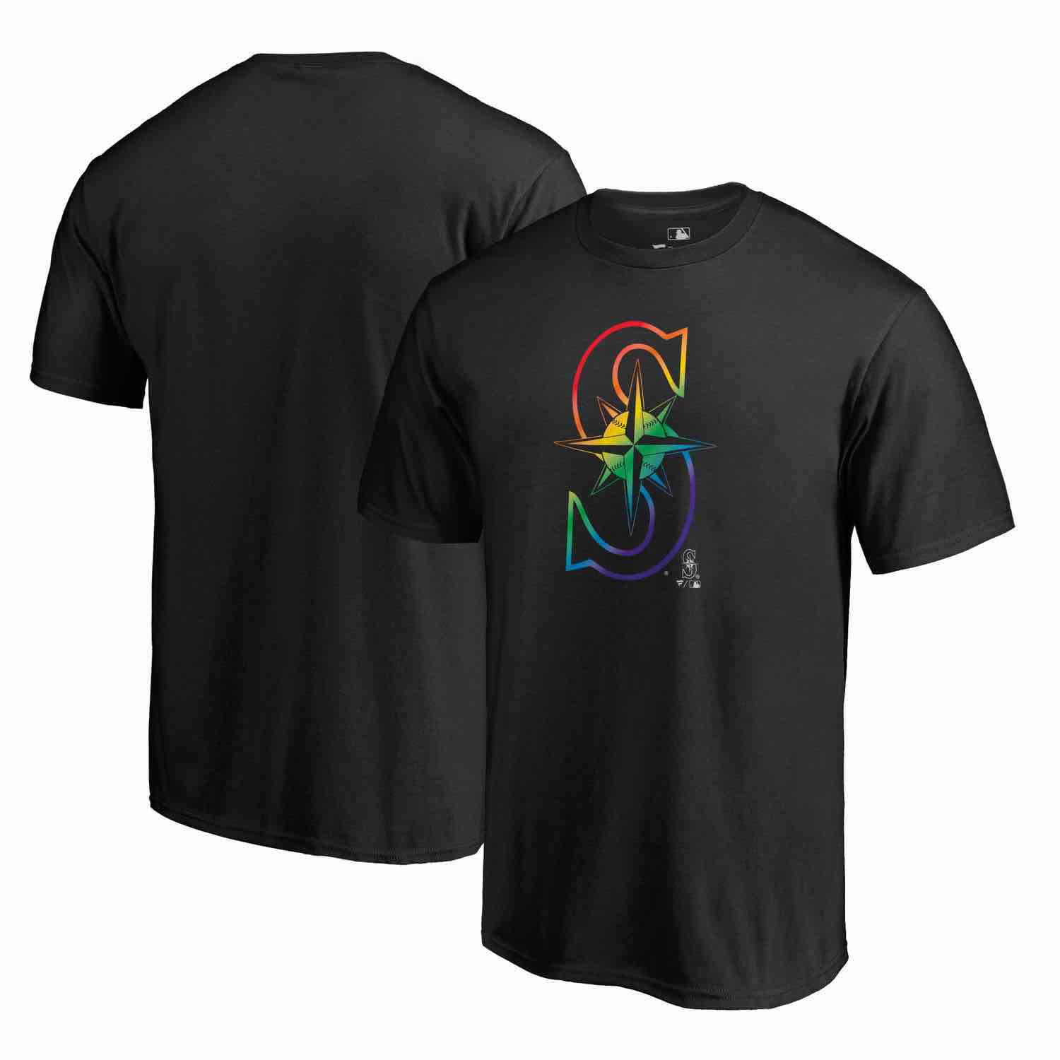 Mens Seattle Mariners Fanatics Branded Pride Black T-Shirt