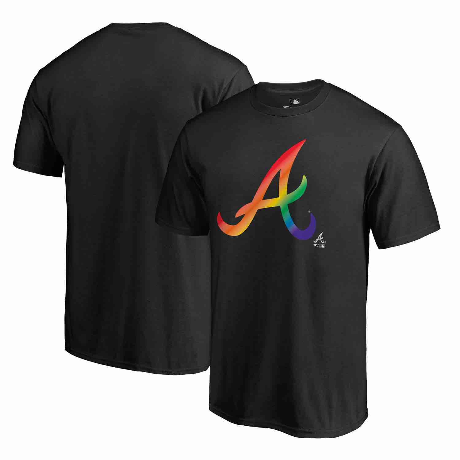 Mens Atlanta Braves Fanatics Branded Black Big & Tall Pride T-Shirt