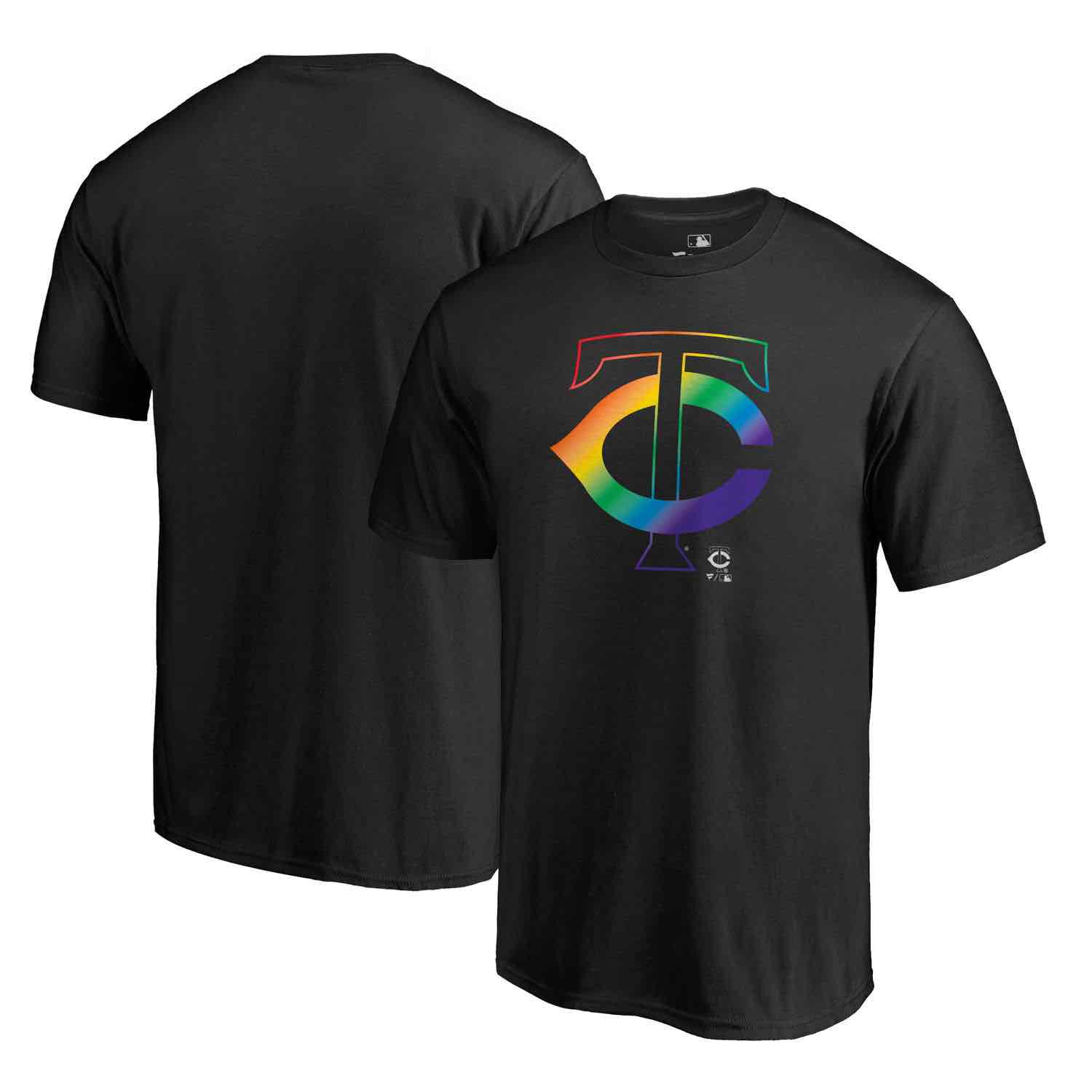 Mens Minnesota Twins Fanatics Branded Black Big & Tall Pride T-Shirt