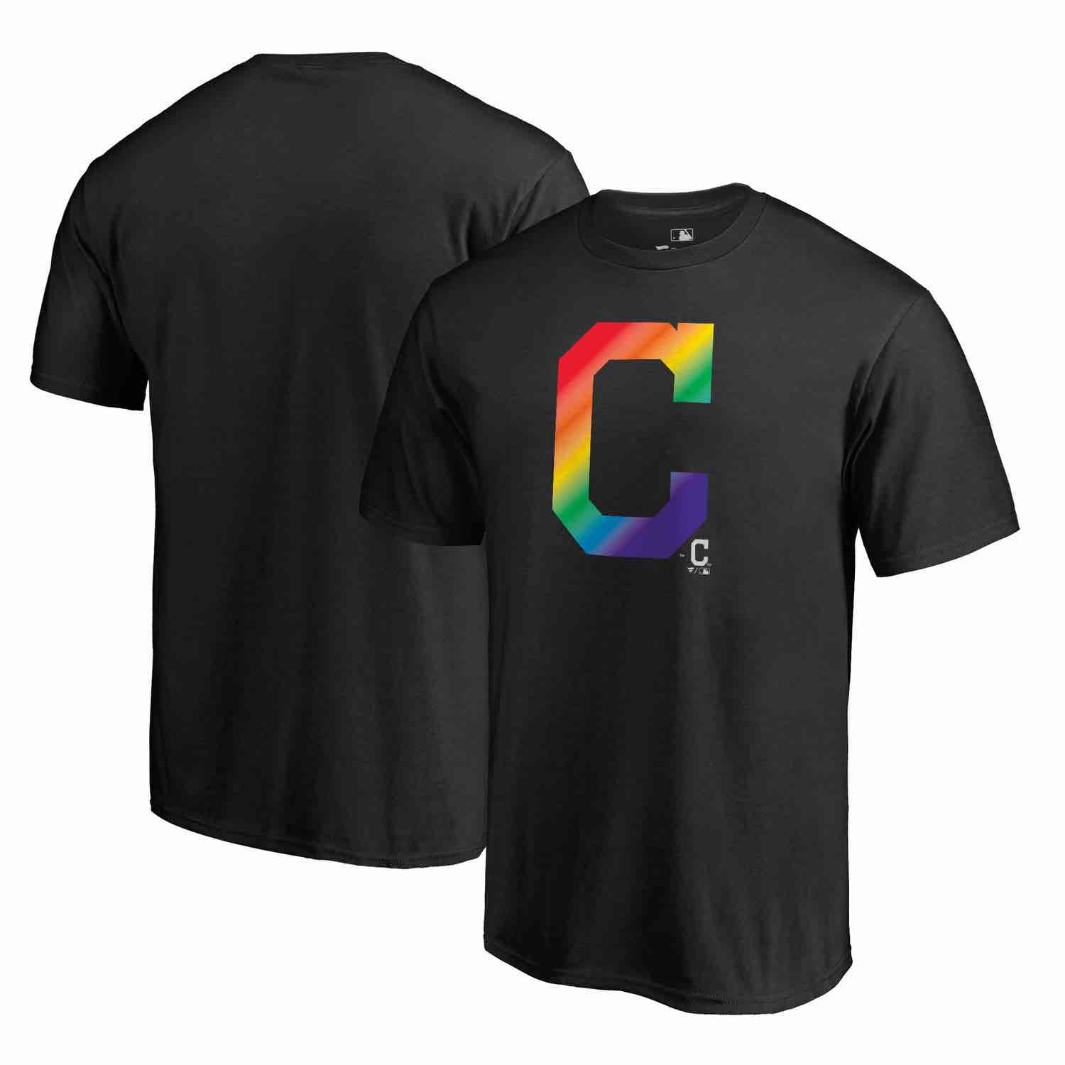 Mens Cleveland Indians Fanatics Branded Pride Black T-Shirt