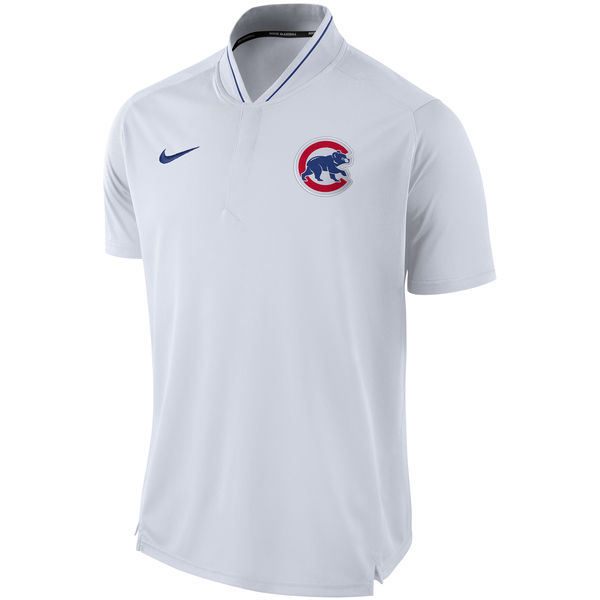 Mens Chicago Cubs Nike White Authentic Collection Elite Performance Polo