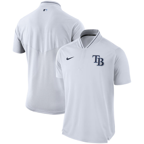 Mens Tampa Bay Rays Nike White Authentic Collection Elite Performance Polo
