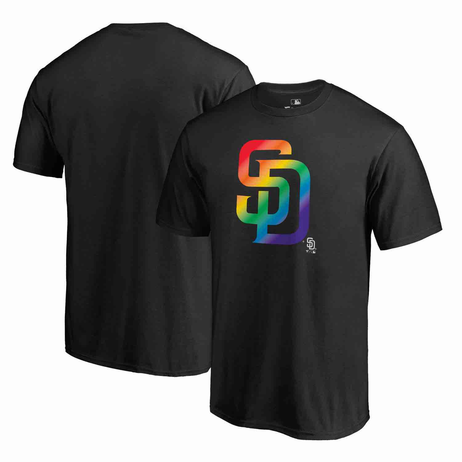 Mens San Diego Padres Fanatics Branded Black Big & Tall Pride T-Shirt
