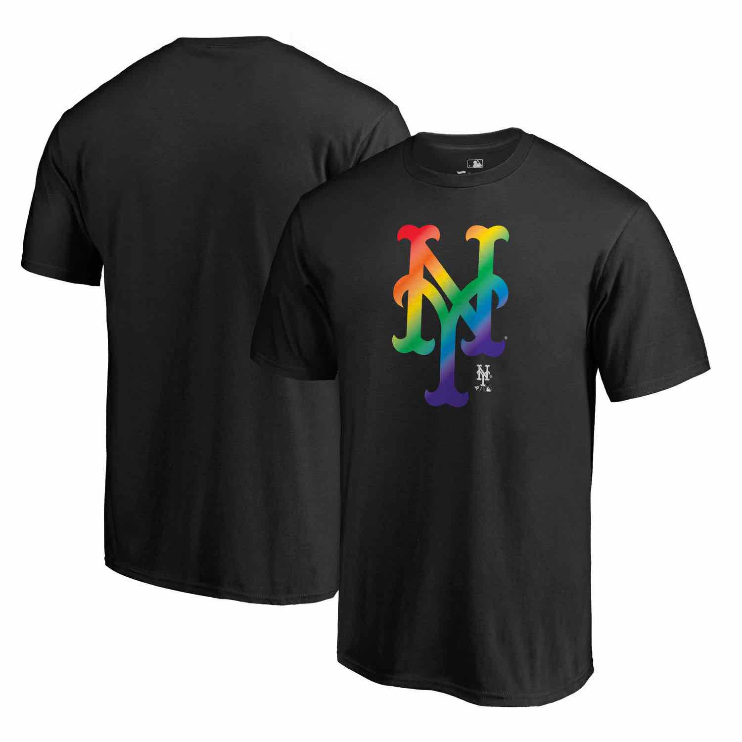 Mens New York Mets Fanatics Branded Pride Black T-Shirt