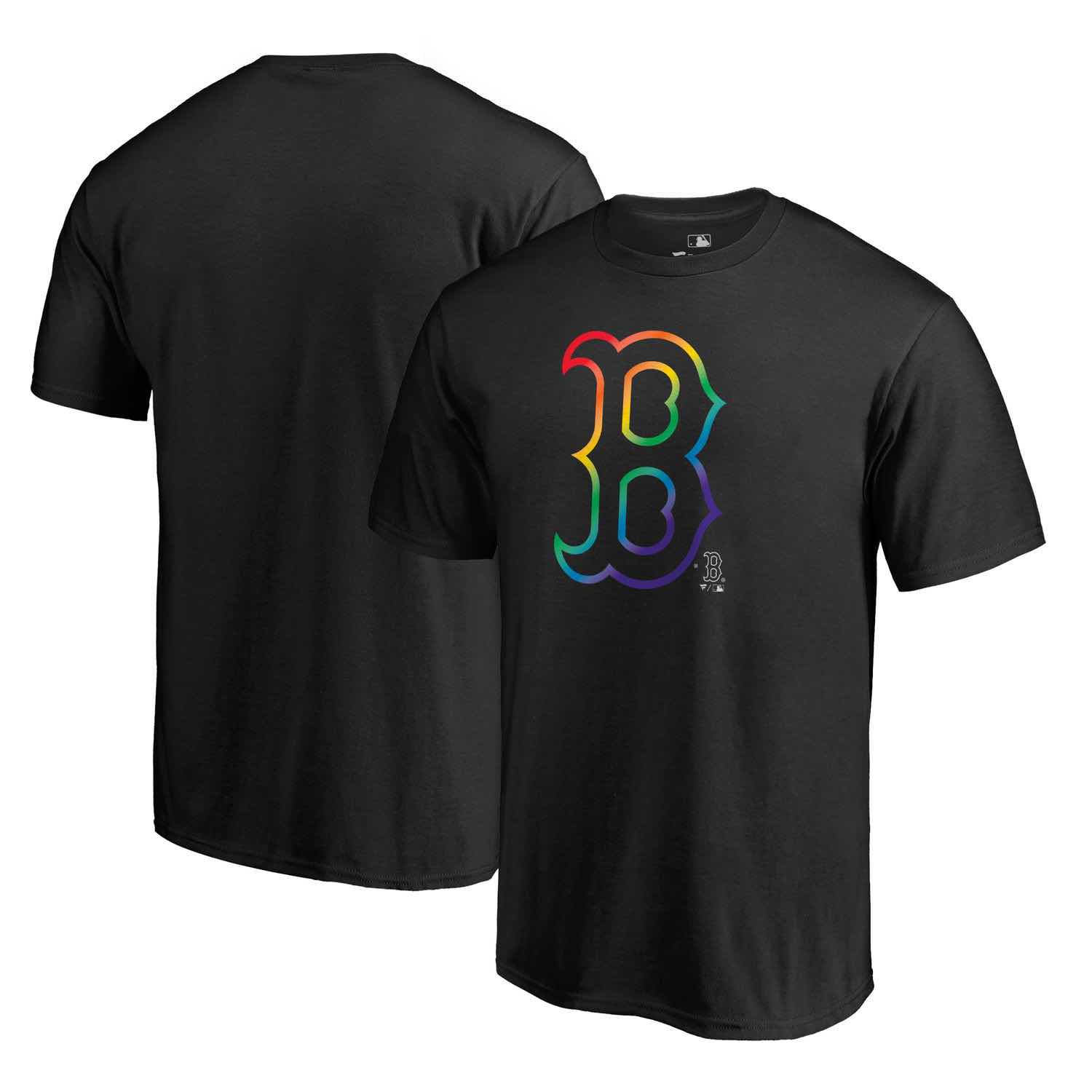 Mens Boston Red Sox Fanatics Branded Black Big & Tall Pride T-Shirt