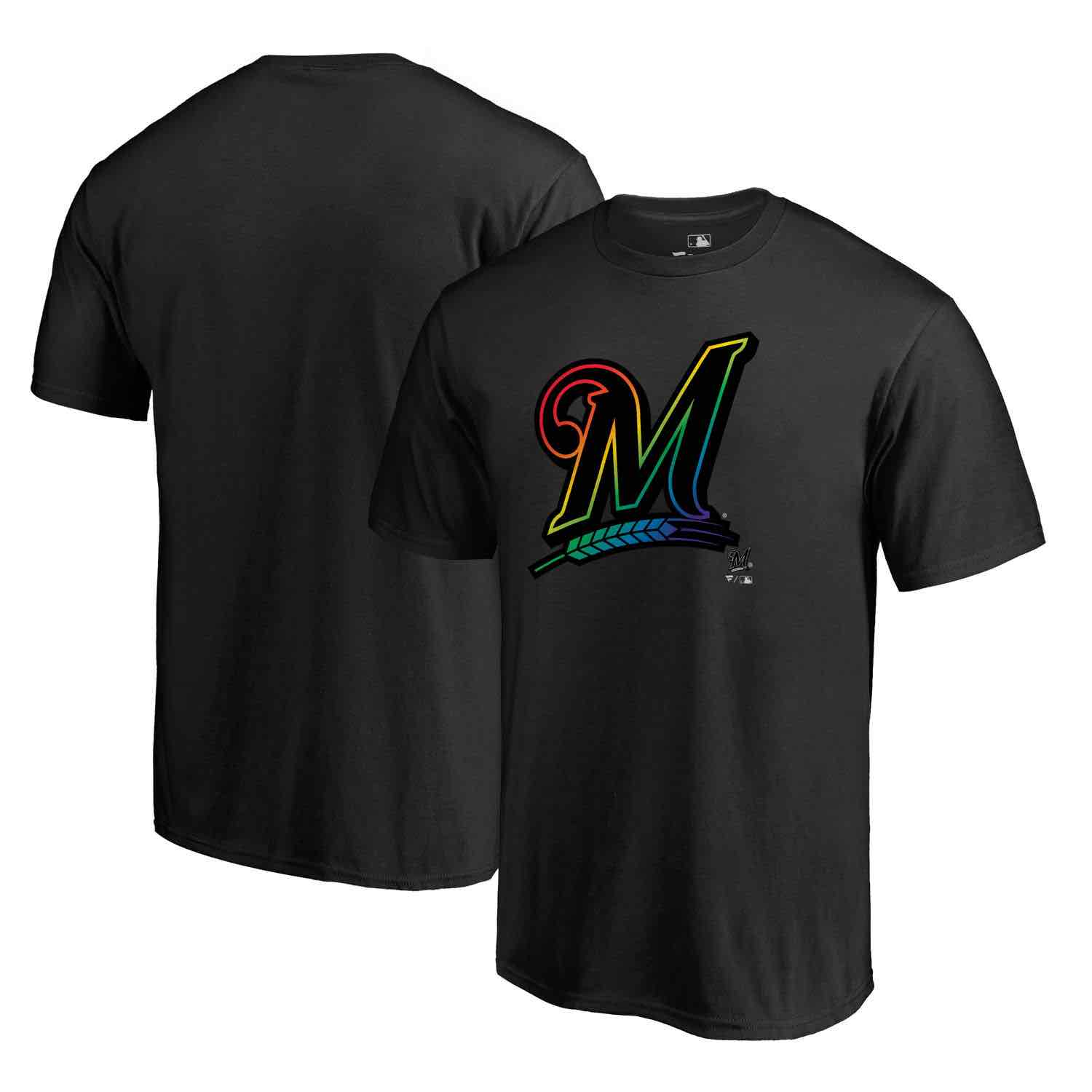 Mens Milwaukee Brewers Fanatics Branded Black Big   Tall Pride T-Shirt