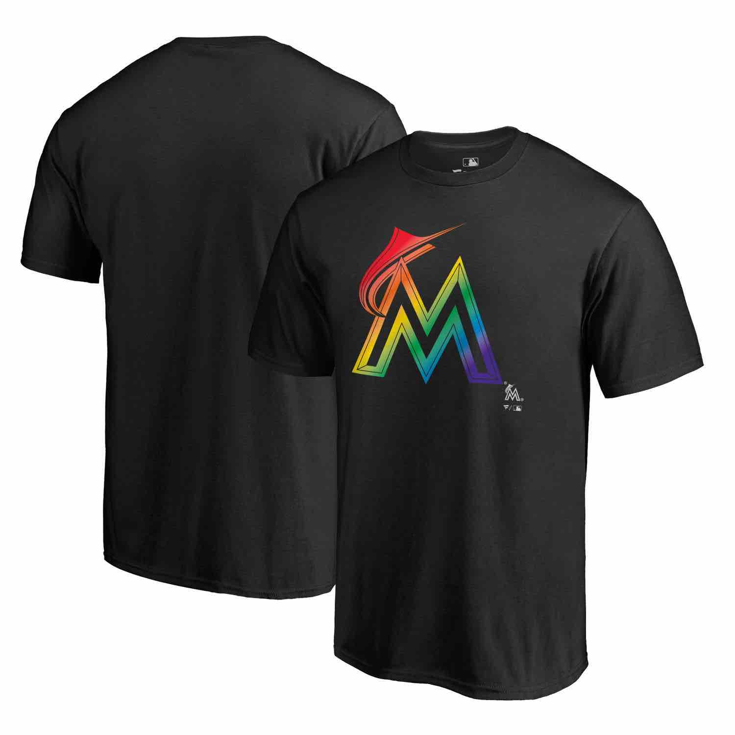 Mens Miami Marlins Fanatics Branded Black Big & Tall Pride T-Shirt
