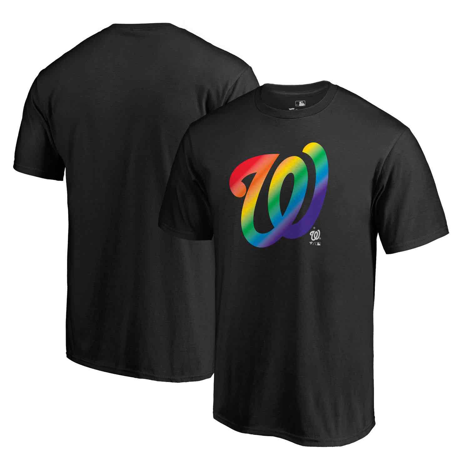 Mens Washington Nationals Fanatics Branded Pride Black T-Shirt