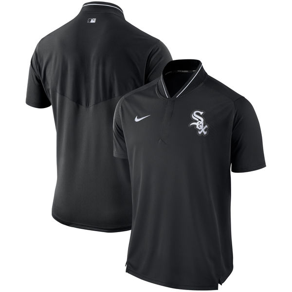 Mens Chicago White Sox Nike Black Authentic Collection Elite Performance Polo