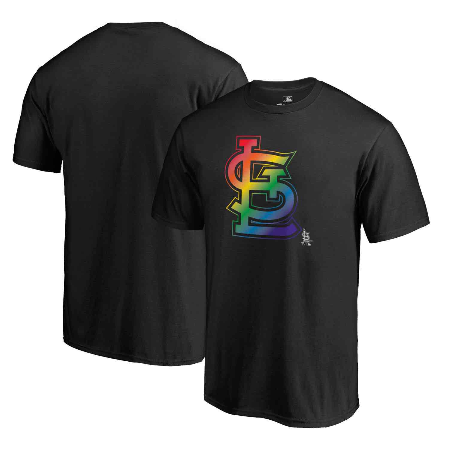 Mens St. Louis Cardinals Fanatics Branded Pride Black T-Shirt