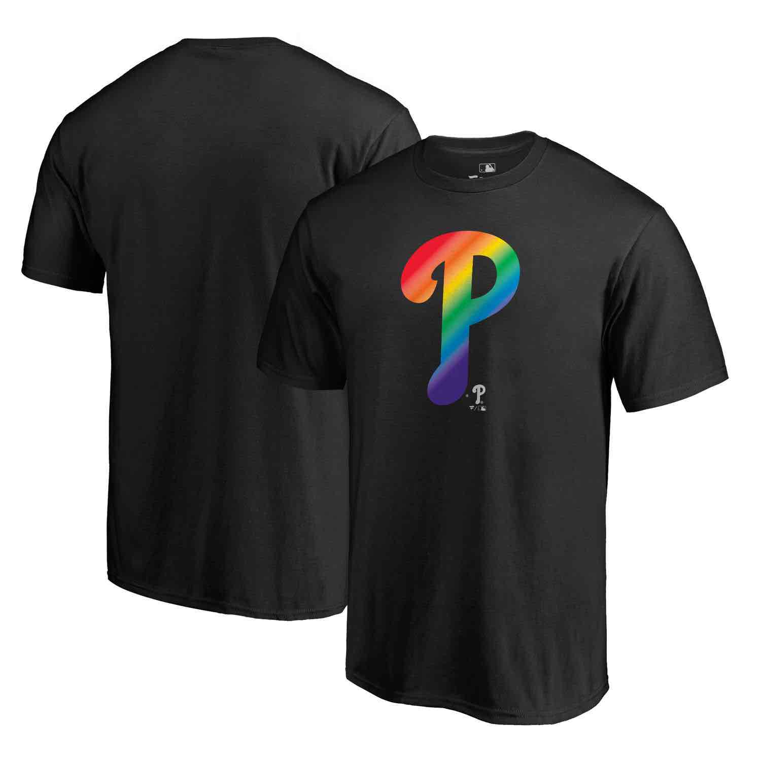 Mens Philadelphia Phillies Fanatics Branded Pride Black T-Shirt