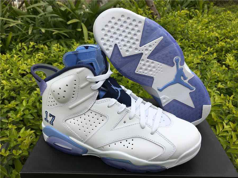 Nike Air Jordan 6 White Blue Sneakers