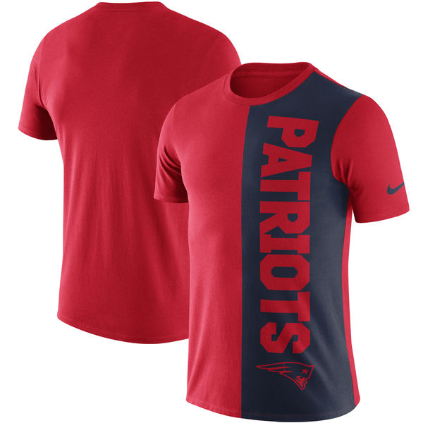 New England Patriots Nike Coin Flip Tri-Blend T-Shirt - Red Navy
