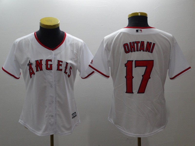 Womens Los Angeles Angels #17 Ohtani White Jersey