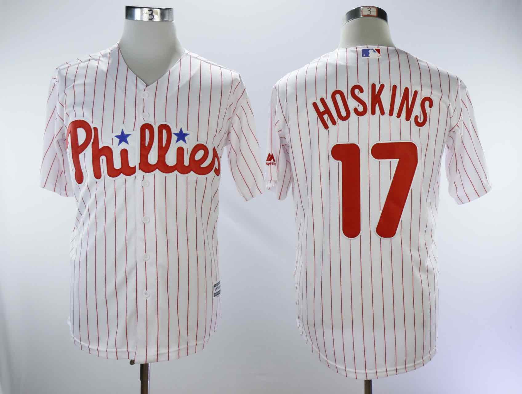 MLB Philadelphia Phillies #17 Hoskins White Game Jersey