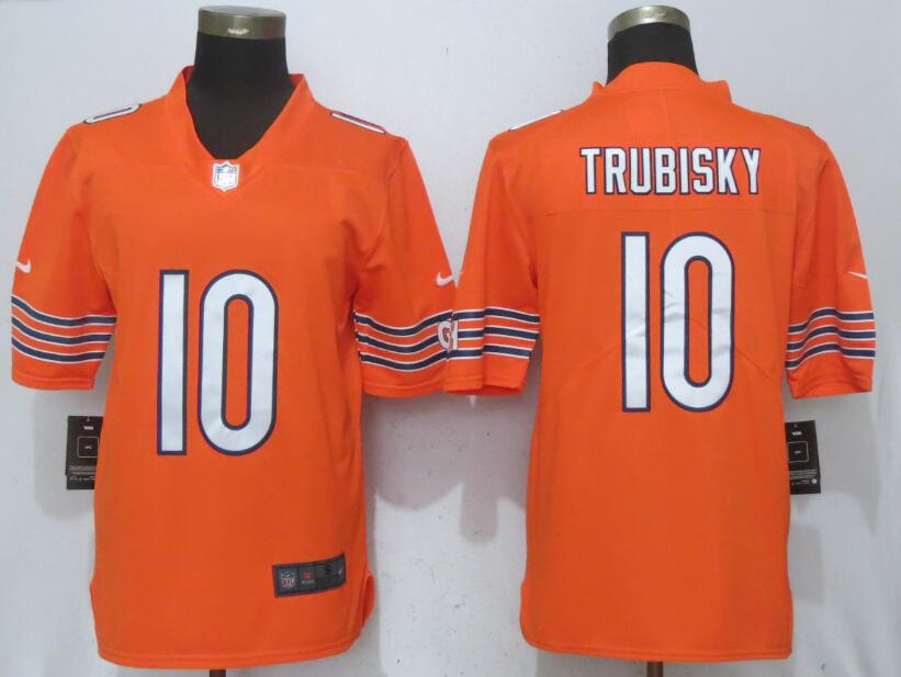 Nike Chicago Bears 10 Trubisky Orange Vapor Untouchable Limited Jersey  